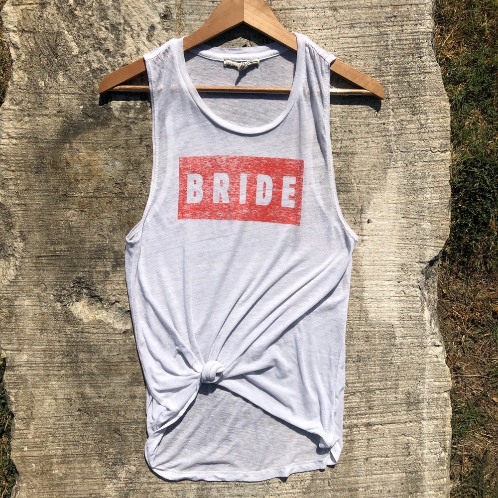 Express White and Red Tank Top